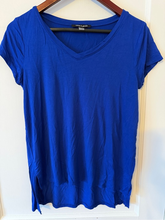 Cable & Gauge Tops - Cable & Gauge Pullover Top Blue Coastal Minimalist Basic Layering Capsule M